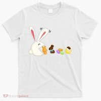 Happy Easter Bunny Eating Candy Funny Boy Girl Easter  T-Shirt thumb 0