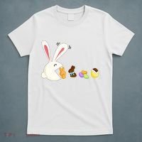 Happy Easter Bunny Eating Candy Funny Boy Girl Easter  T-Shirt thumb 5