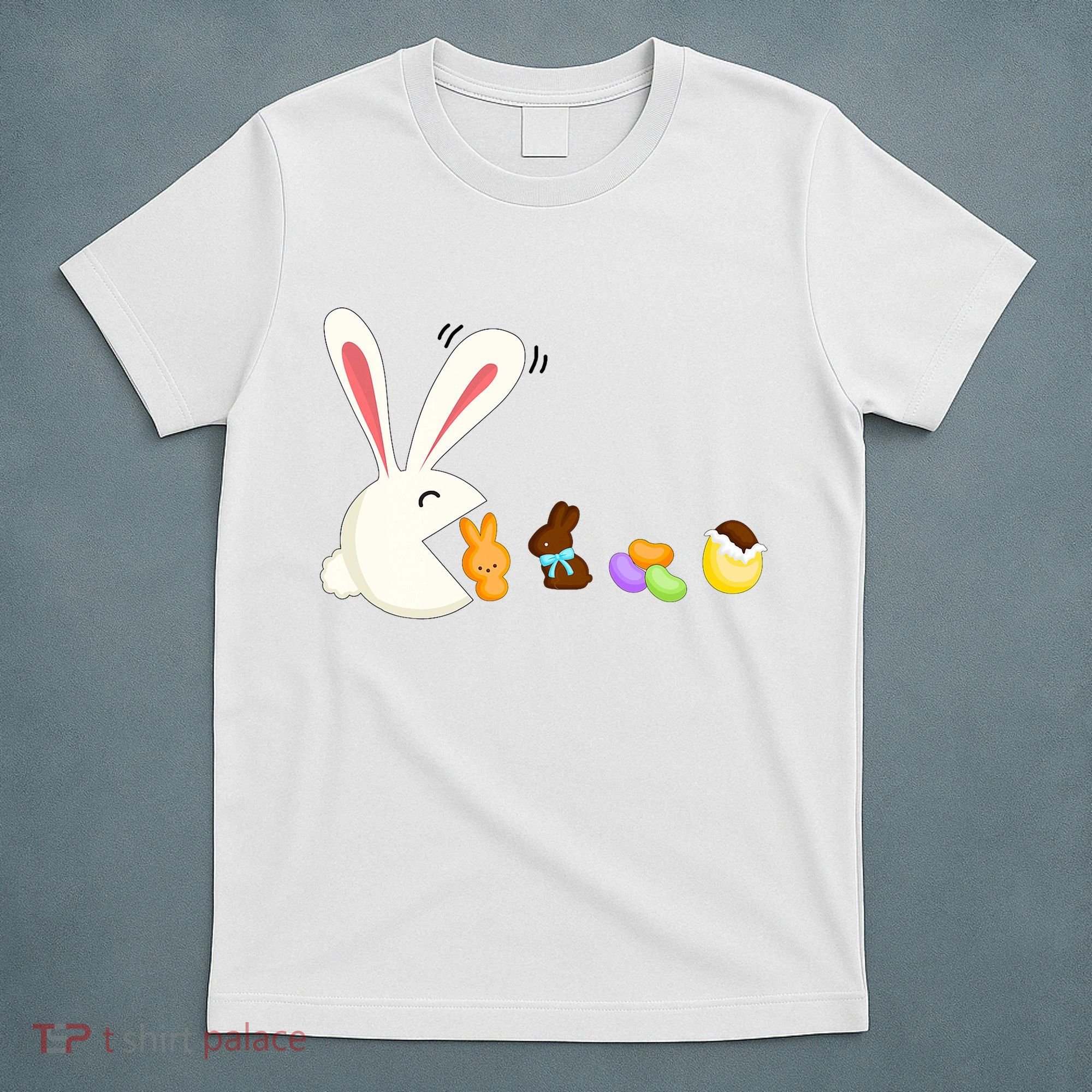 Happy Easter Bunny Eating Candy Funny Boy Girl Easter  T-Shirt