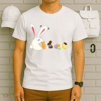Happy Easter Bunny Eating Candy Funny Boy Girl Easter  T-Shirt thumb 6