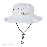 Happy Easter Bunny Eating Candy Funny Boy Girl Easter  Bucket Hat thumb 0