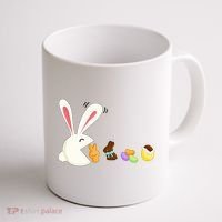 Happy Easter Bunny Eating Candy Funny Boy Girl Easter  Coffee Mug thumb 1
