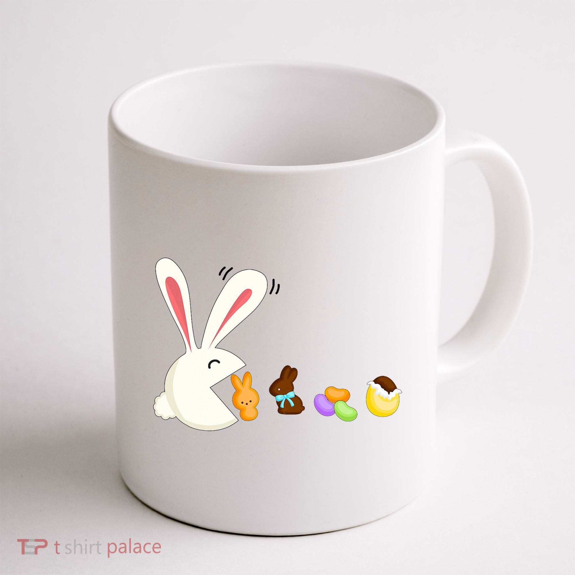 Happy Easter Bunny Eating Candy Funny Boy Girl Easter  Coffee Mug