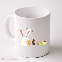 Happy Easter Bunny Eating Candy Funny Boy Girl Easter  Coffee Mug thumb 0