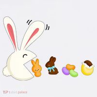 Happy Easter Bunny Eating Candy Funny Boy Girl Easter  Women's Hoodie thumb 2