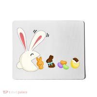 Happy Easter Bunny Eating Candy Funny Boy Girl Easter  Mousepad thumb 0