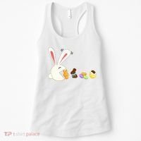 Happy Easter Bunny Eating Candy Funny Boy Girl Easter  Women's Tank Top thumb 0