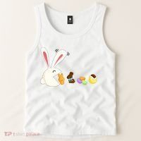 Happy Easter Bunny Eating Candy Funny Boy Girl Easter  Tank Top thumb 2
