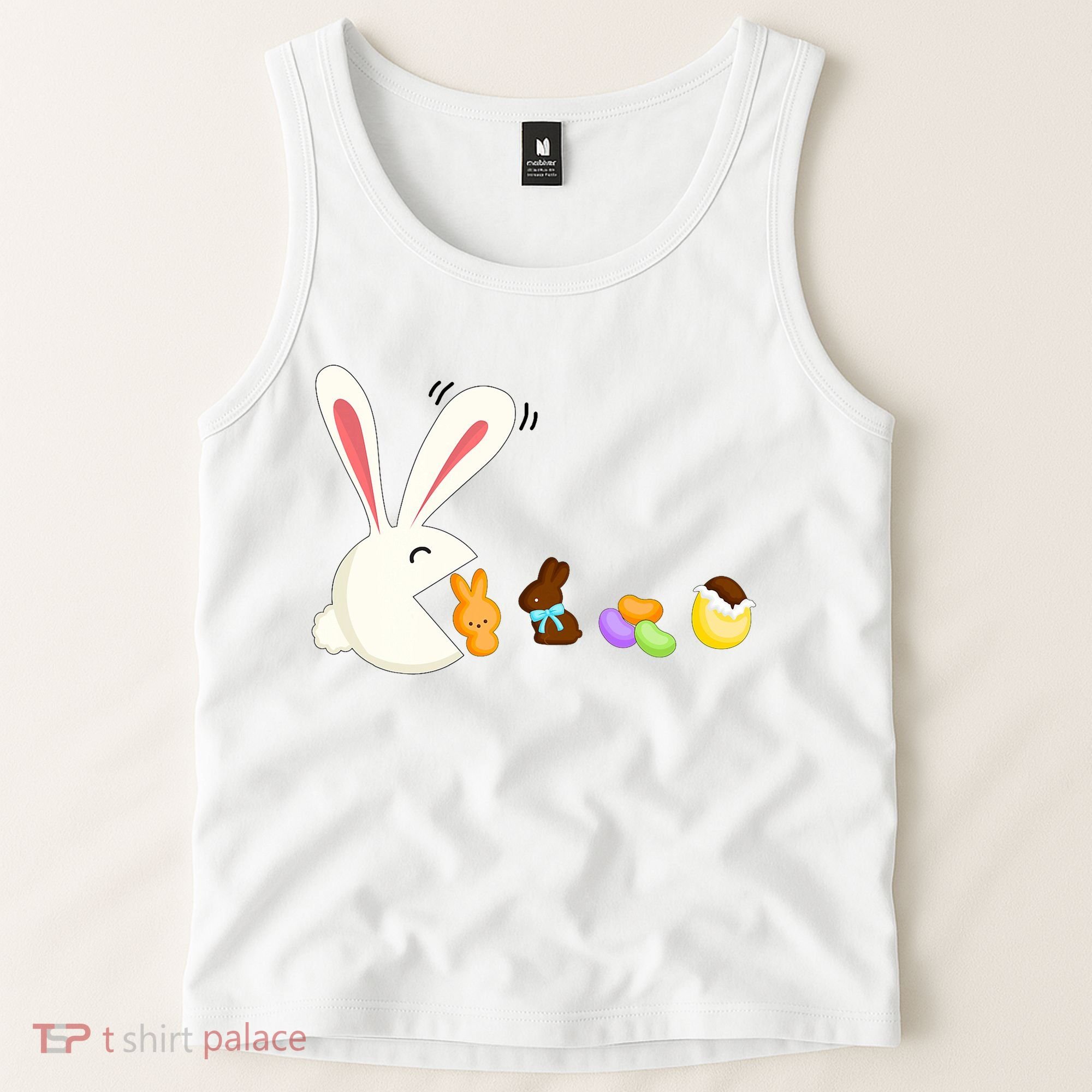 Happy Easter Bunny Eating Candy Funny Boy Girl Easter  Tank Top