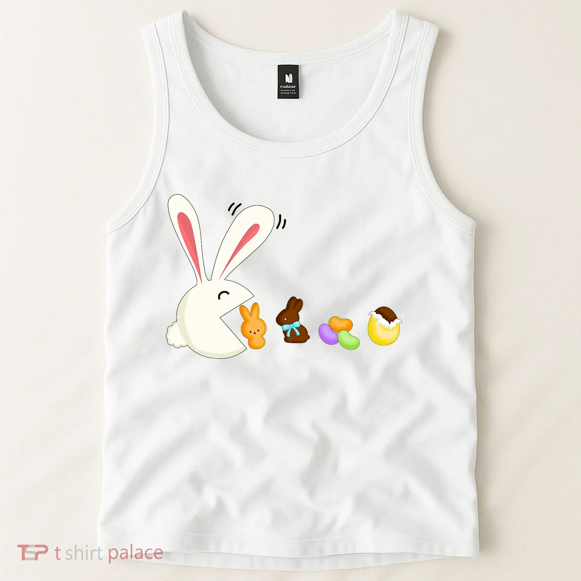 Happy Easter Bunny Eating Candy Funny Boy Girl Easter  Tank Top