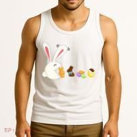 Happy Easter Bunny Eating Candy Funny Boy Girl Easter  Tank Top thumb 3