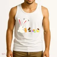 Happy Easter Bunny Eating Candy Funny Boy Girl Easter  Tank Top thumb 3