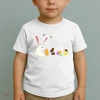 Happy Easter Bunny Eating Candy Funny Boy Girl Easter  Toddler T-Shirt thumb 2
