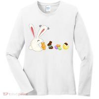 Happy Easter Bunny Eating Candy Funny Boy Girl Easter  Women's Long Sleeve Shirt thumb 0