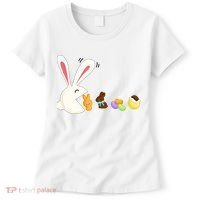 Happy Easter Bunny Eating Candy Funny Boy Girl Easter  Women's T-Shirt thumb 0