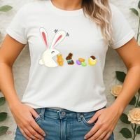 Happy Easter Bunny Eating Candy Funny Boy Girl Easter  Women's T-Shirt thumb 2