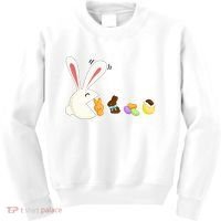 Happy Easter Bunny Eating Candy Funny Boy Girl Easter  Kids Sweatshirt thumb 0
