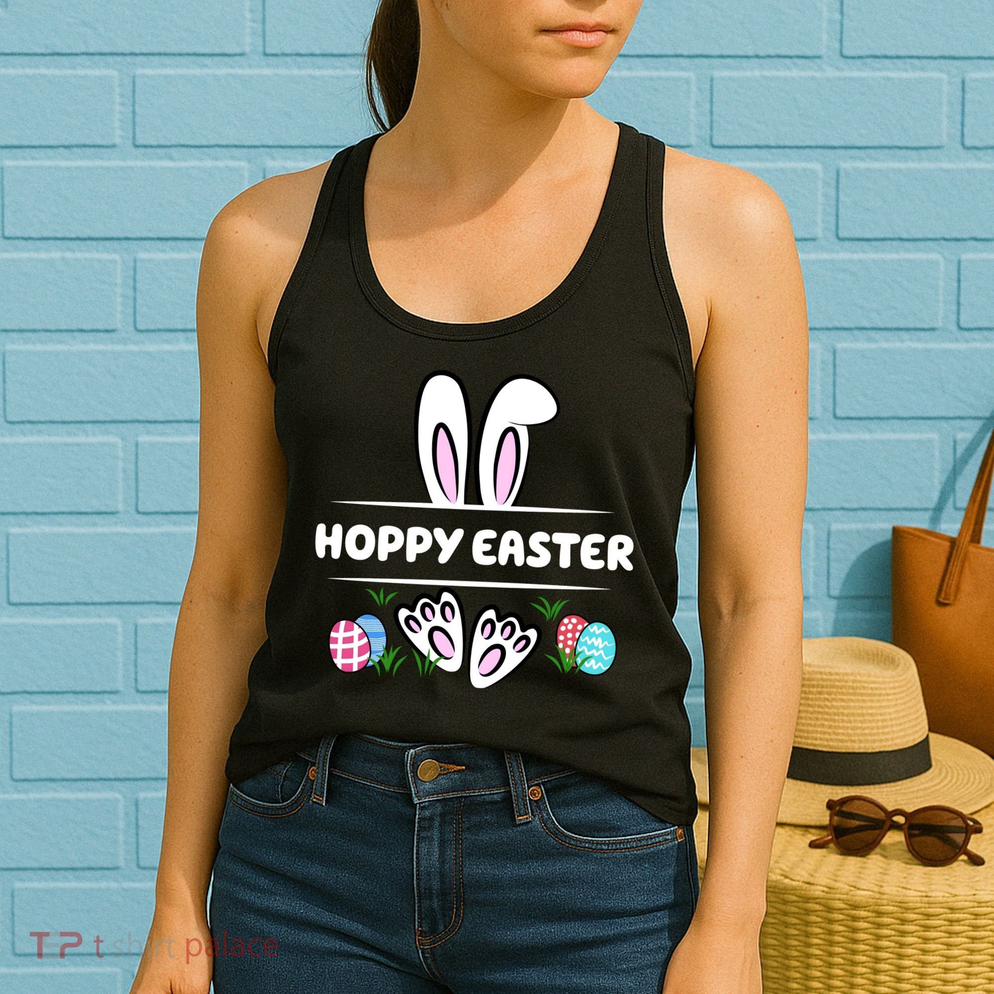 Hoppy Easter Bunny Holiday Cute Women's Tank Top