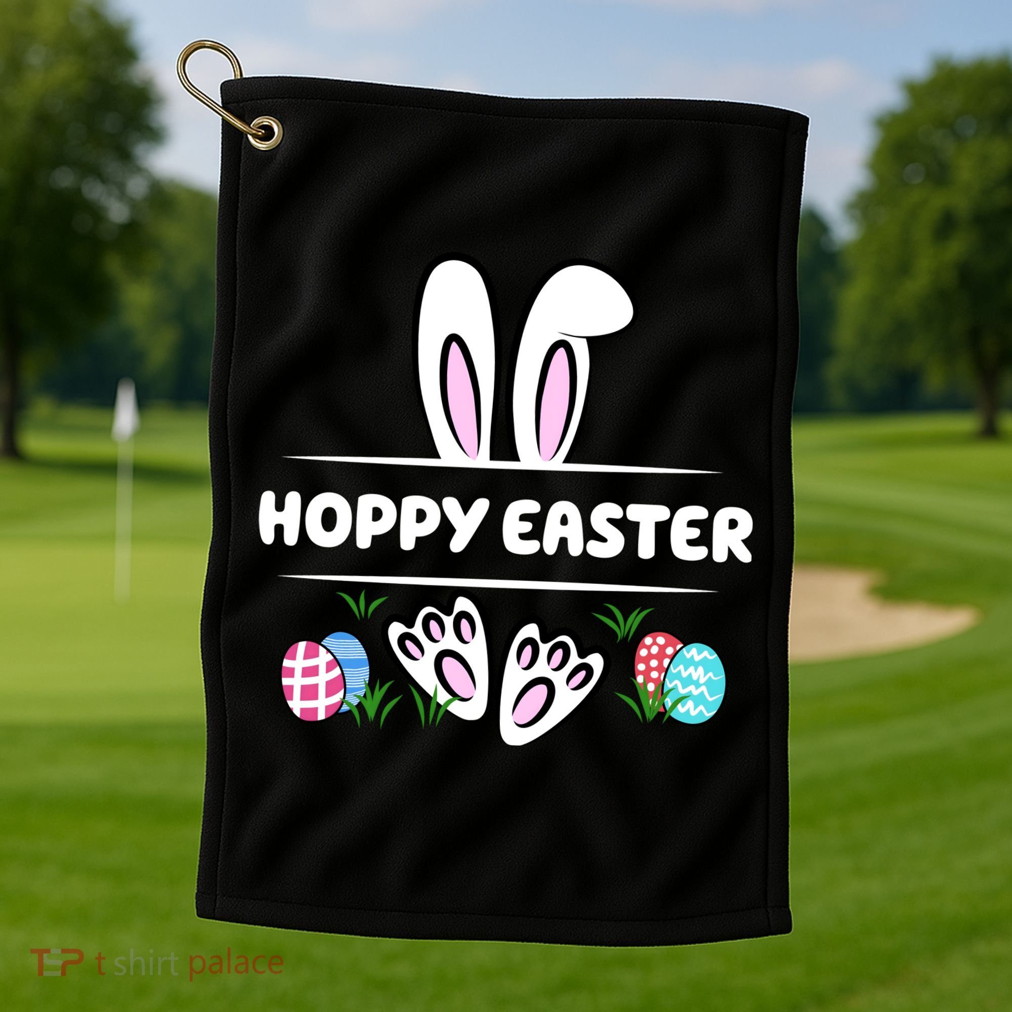 Hoppy Easter Bunny Holiday Cute Golf Towel