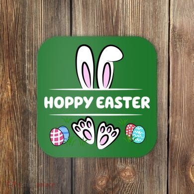 Hoppy Easter Bunny Holiday Cute Coaster