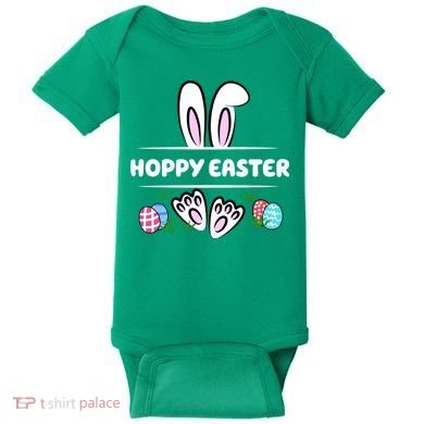 Hoppy Easter Bunny Holiday Cute Baby Bodysuit