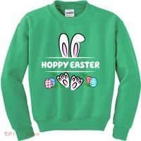 Hoppy Easter Bunny Holiday Cute Kids Sweatshirt thumb 0