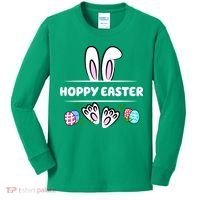 Hoppy Easter Bunny Holiday Cute Kids Long Sleeve Shirt thumb 0