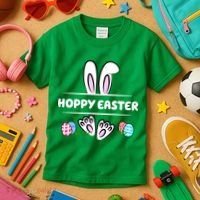 Hoppy Easter Bunny Holiday Cute Kids T-Shirt thumb 3