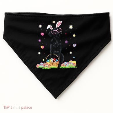Happy Easter Cute Black Labrador Bunny Ears Dog Lovers USA-Made Doggie Bandana