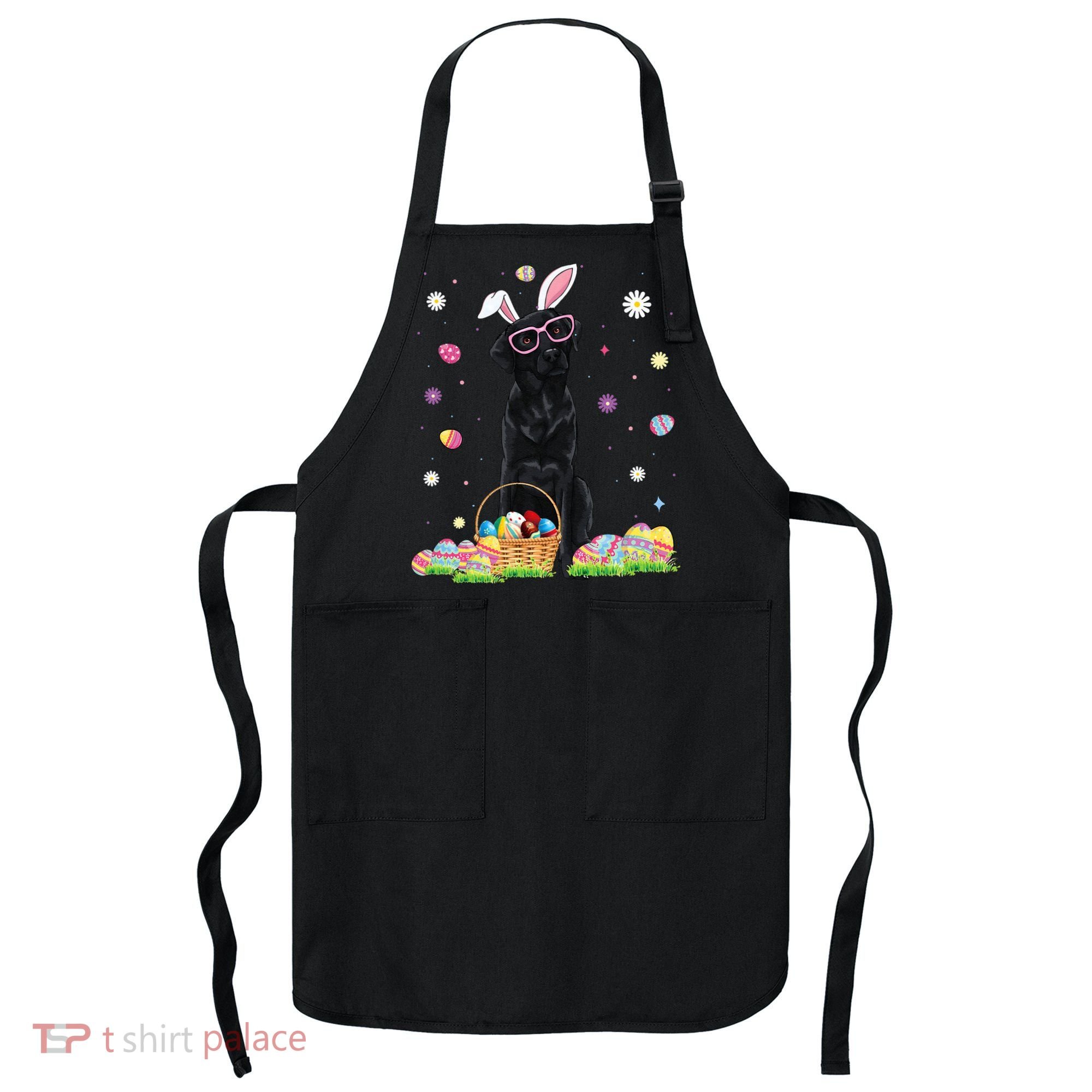 Happy Easter Cute Black Labrador Bunny Ears Dog Lovers Apron