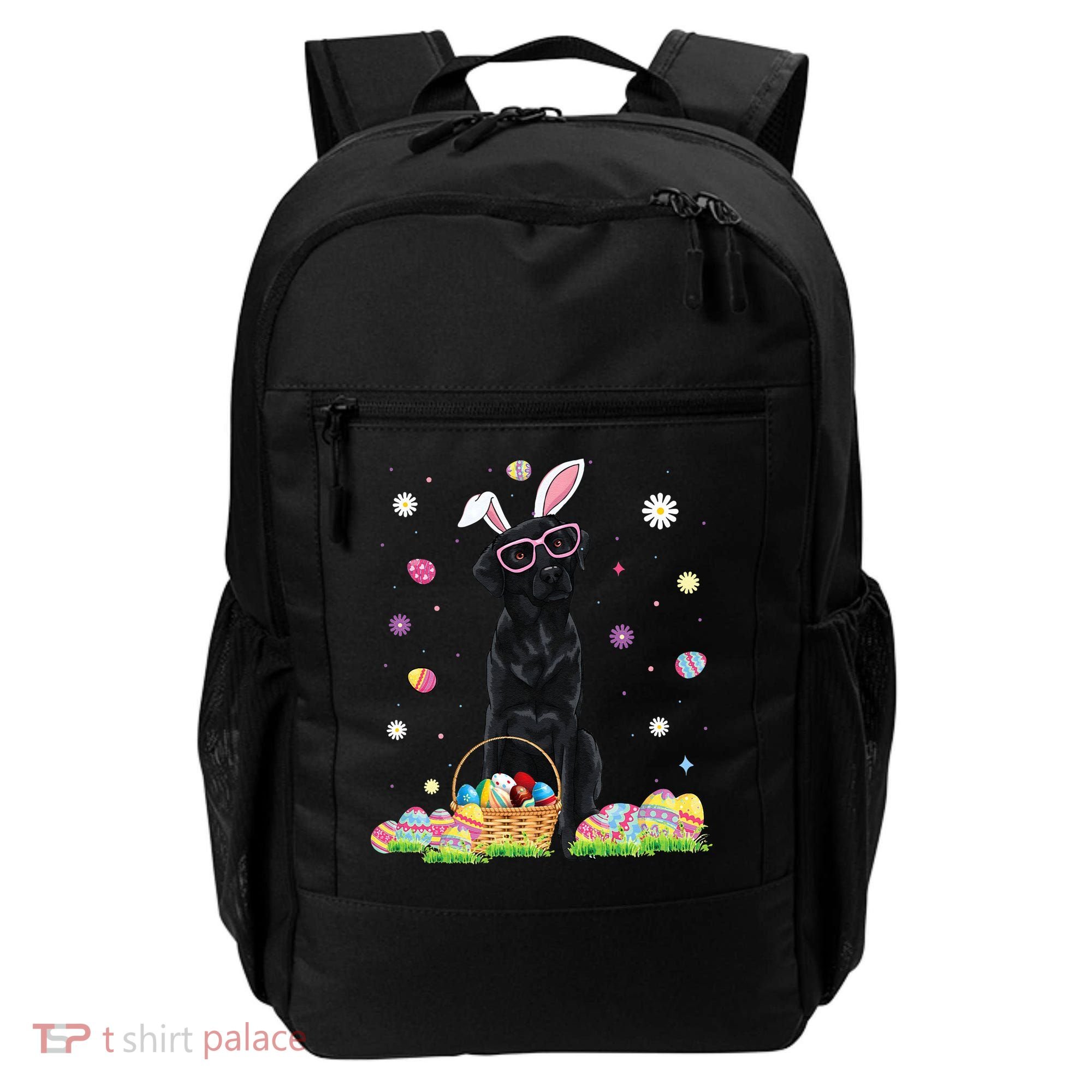 Happy Easter Cute Black Labrador Bunny Ears Dog Lovers Backpack