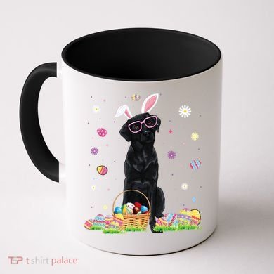 Happy Easter Cute Black Labrador Bunny Ears Dog Lovers Coffee Mug