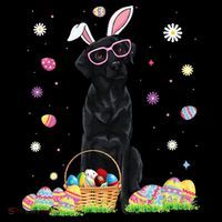 Happy Easter Cute Black Labrador Bunny Ears Dog Lovers Coffee Mug thumb 5