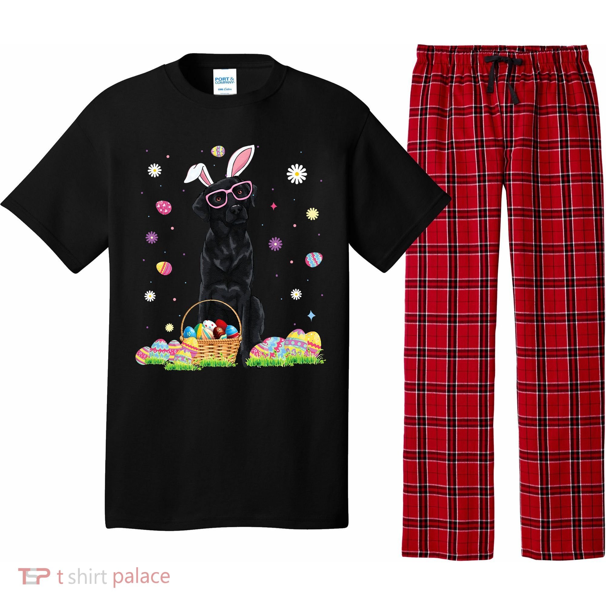 Happy Easter Cute Black Labrador Bunny Ears Dog Lovers Pajama Set