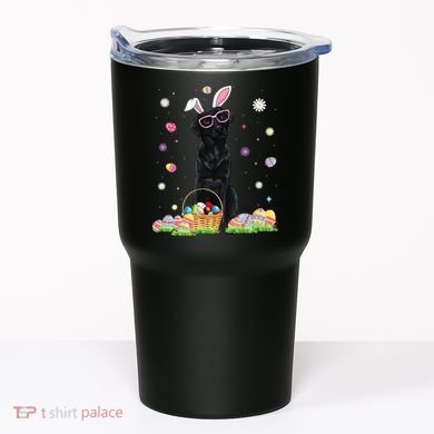 Happy Easter Cute Black Labrador Bunny Ears Dog Lovers Tumbler