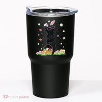Happy Easter Cute Black Labrador Bunny Ears Dog Lovers Tumbler thumb 0
