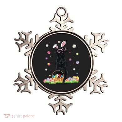 Happy Easter Cute Black Labrador Bunny Ears Dog Lovers Ornament