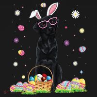 Happy Easter Cute Black Labrador Bunny Ears Dog Lovers Women's Tank Top thumb 5