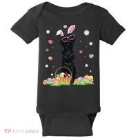 Happy Easter Cute Black Labrador Bunny Ears Dog Lovers Baby Bodysuit thumb 0