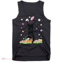 Happy Easter Cute Black Labrador Bunny Ears Dog Lovers Tank Top thumb 0