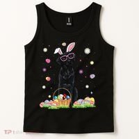 Happy Easter Cute Black Labrador Bunny Ears Dog Lovers Tank Top thumb 2