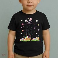 Happy Easter Cute Black Labrador Bunny Ears Dog Lovers Toddler T-Shirt thumb 2