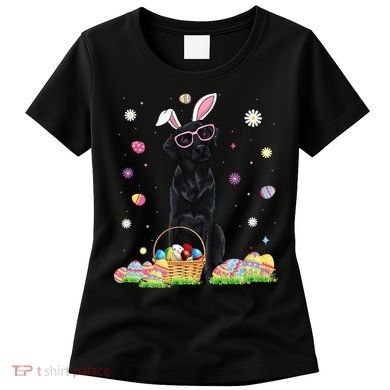 Happy Easter Cute Black Labrador Bunny Ears Dog Lovers Women's T-Shirt