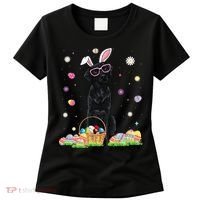 Happy Easter Cute Black Labrador Bunny Ears Dog Lovers Women's T-Shirt thumb 0