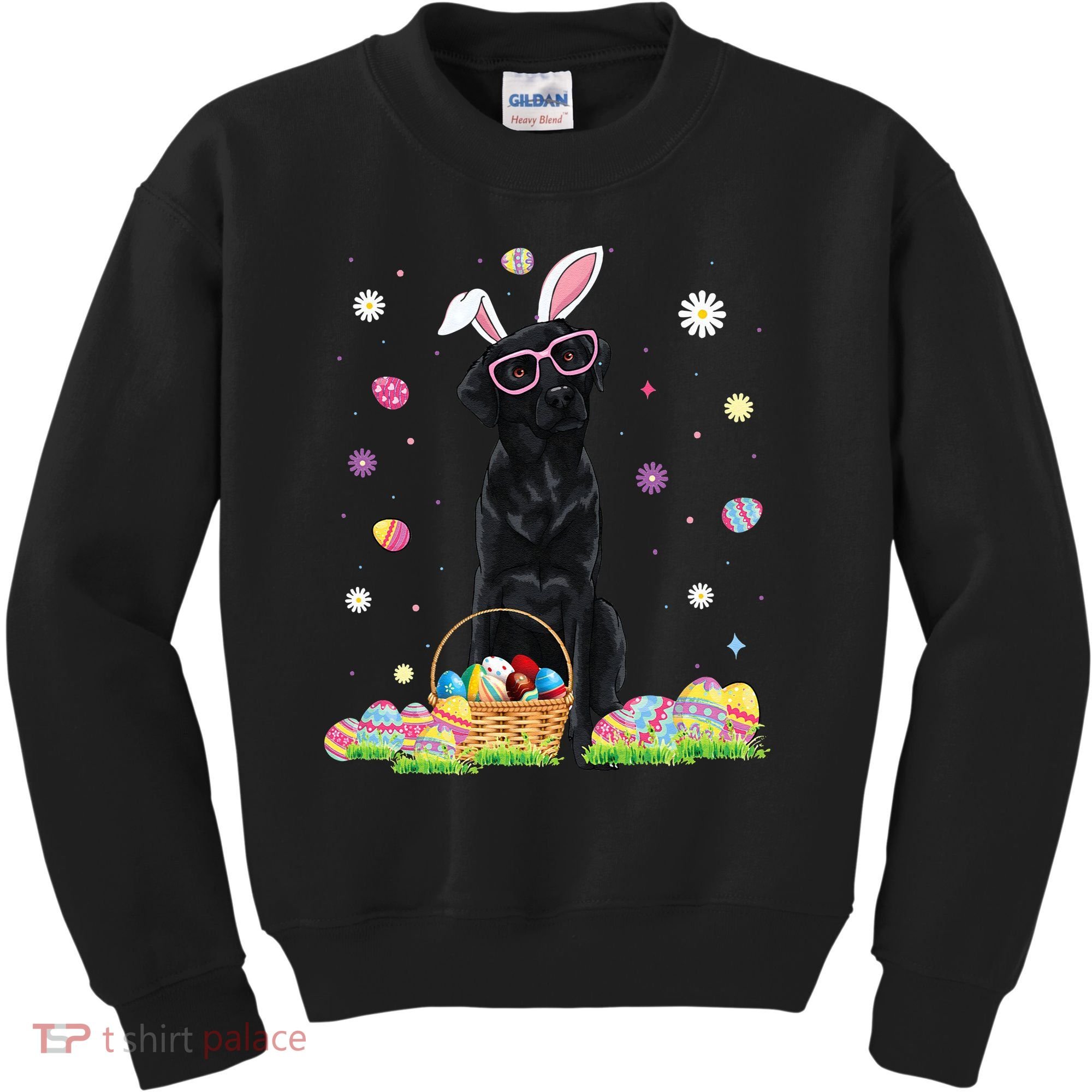 Happy Easter Cute Black Labrador Bunny Ears Dog Lovers Kids Sweatshirt