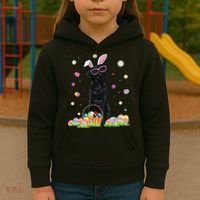 Happy Easter Cute Black Labrador Bunny Ears Dog Lovers Kids Hoodie thumb 3