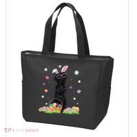 Happy Easter Cute Black Labrador Bunny Ears Dog Lovers Tote Bag thumb 3