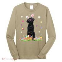 Happy Easter Cute Black Labrador Bunny Ears Dog Lovers Long Sleeve Shirt thumb 0