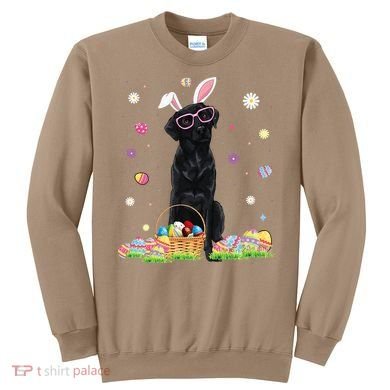 Happy Easter Cute Black Labrador Bunny Ears Dog Lovers Sweatshirt
