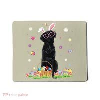 Happy Easter Cute Black Labrador Bunny Ears Dog Lovers Mousepad thumb 0